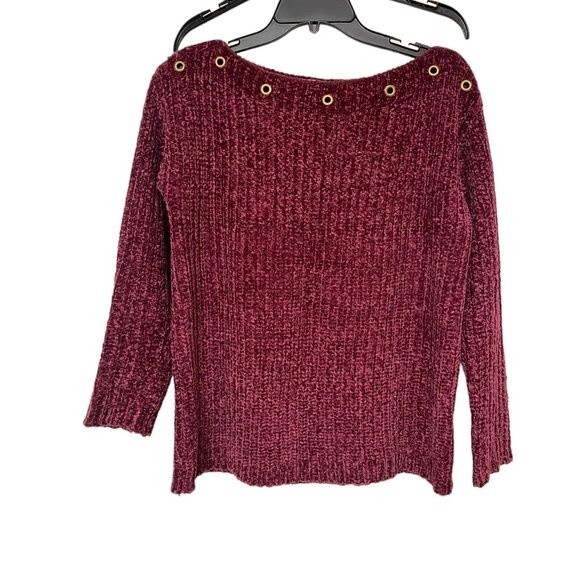 Thyme & Honey Soft Chenille Sweater, Wine - Picture 1 of 5
